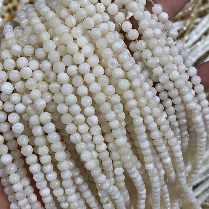 3条5mn天然贝壳圆珠
