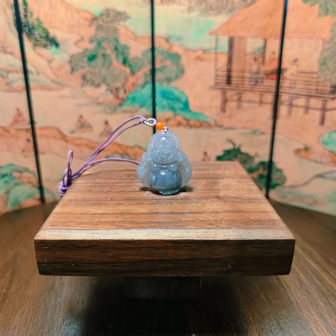 Y和田玉烟紫佛公吊坠1253