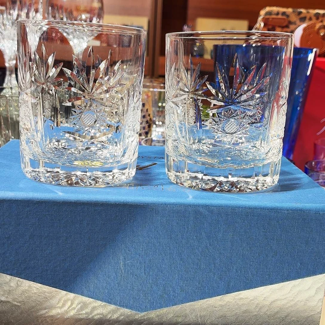 琉璃手工艺品进口水晶册杯有盒