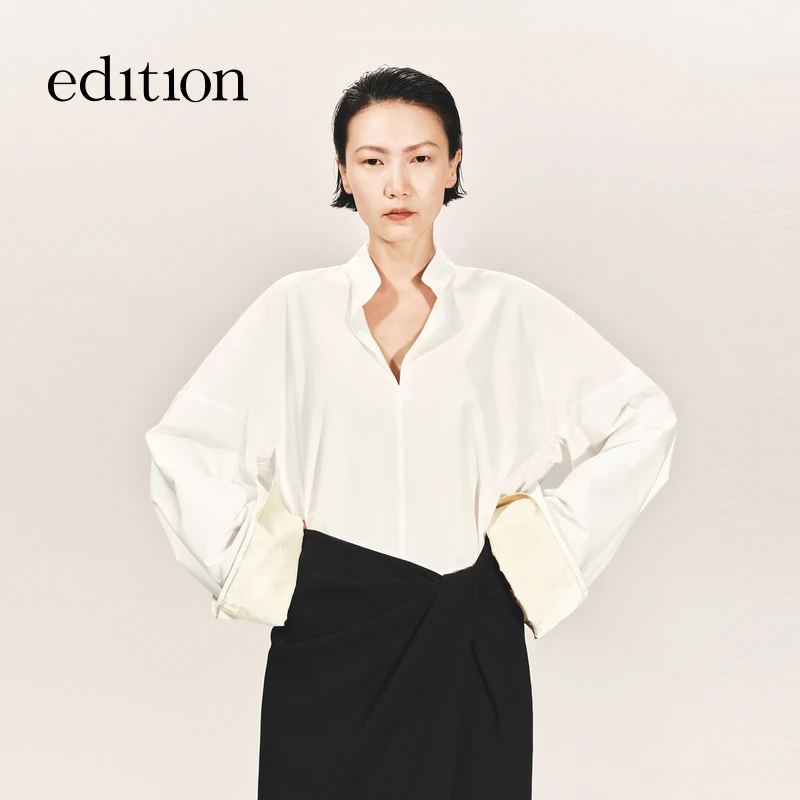edition × SAMUEL GUI YANG联名系列东方宽袖棉衬衫#EBE3TOP026