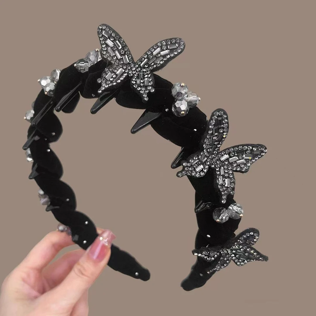 【Muusu】冬季繁星发箍高颅顶压发带齿高级感洋气蝴蝶结百搭发饰