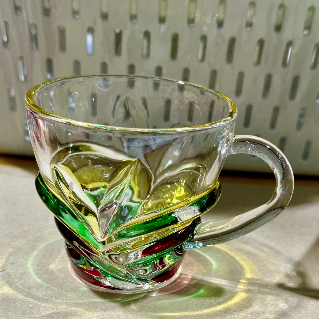 单支彩绘花开富贵水杯家用客厅精致水杯