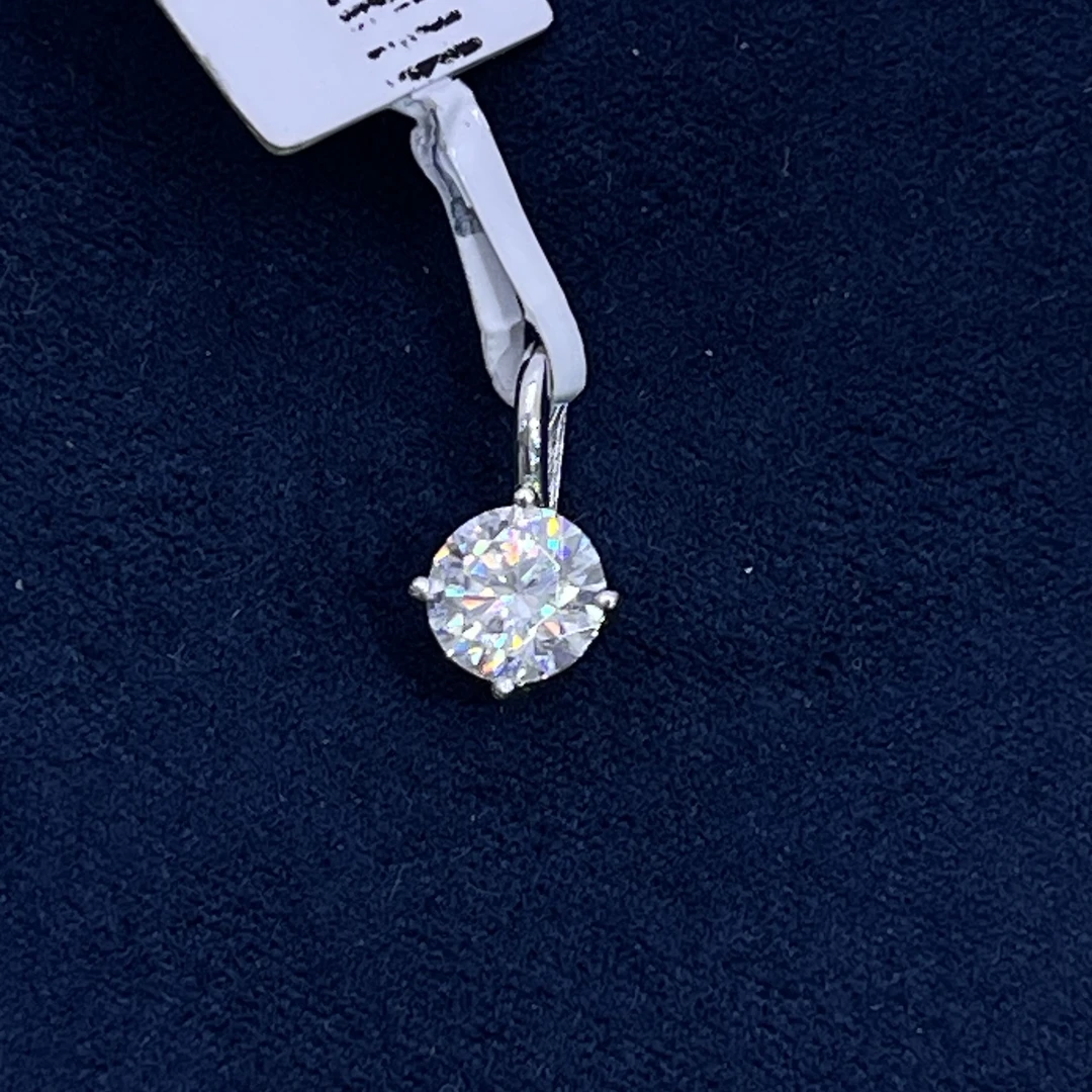 pt950镶嵌单颗莫桑小单坠吊坠小众满分礼物轻奢时尚简约天使精致