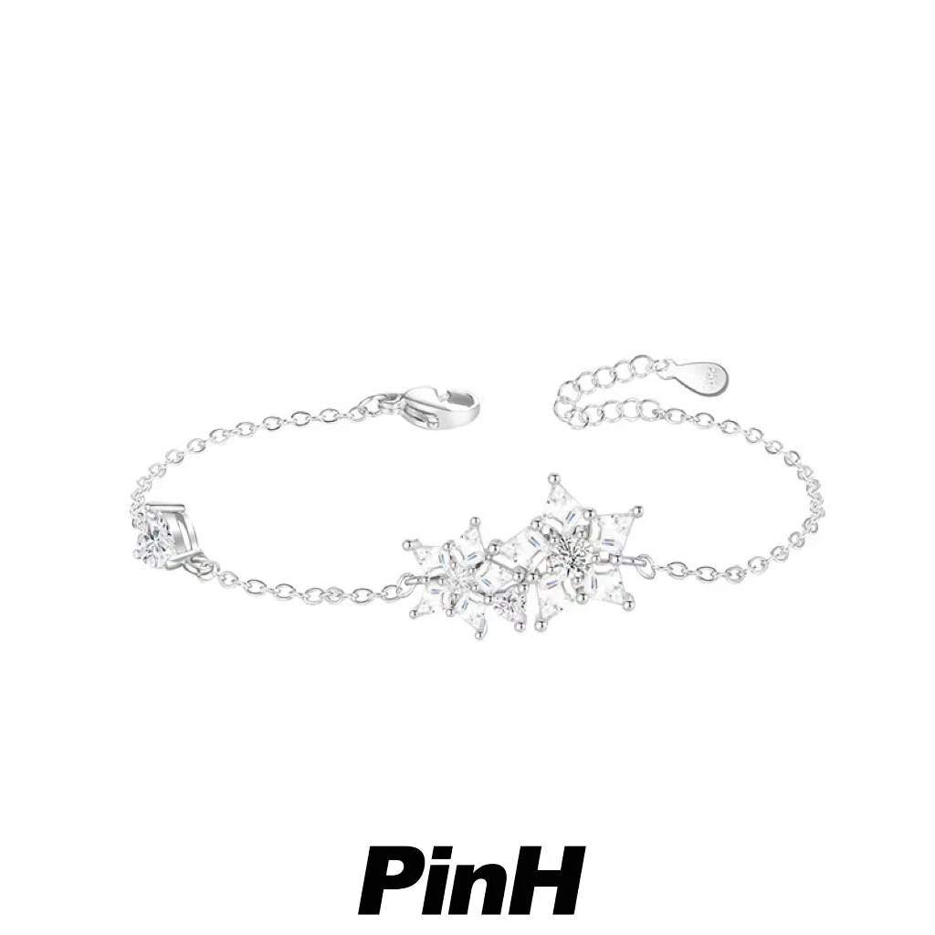 吊坠925银合成锆石 【PinH】925纯银星遇手链女轻奢设计简约气质