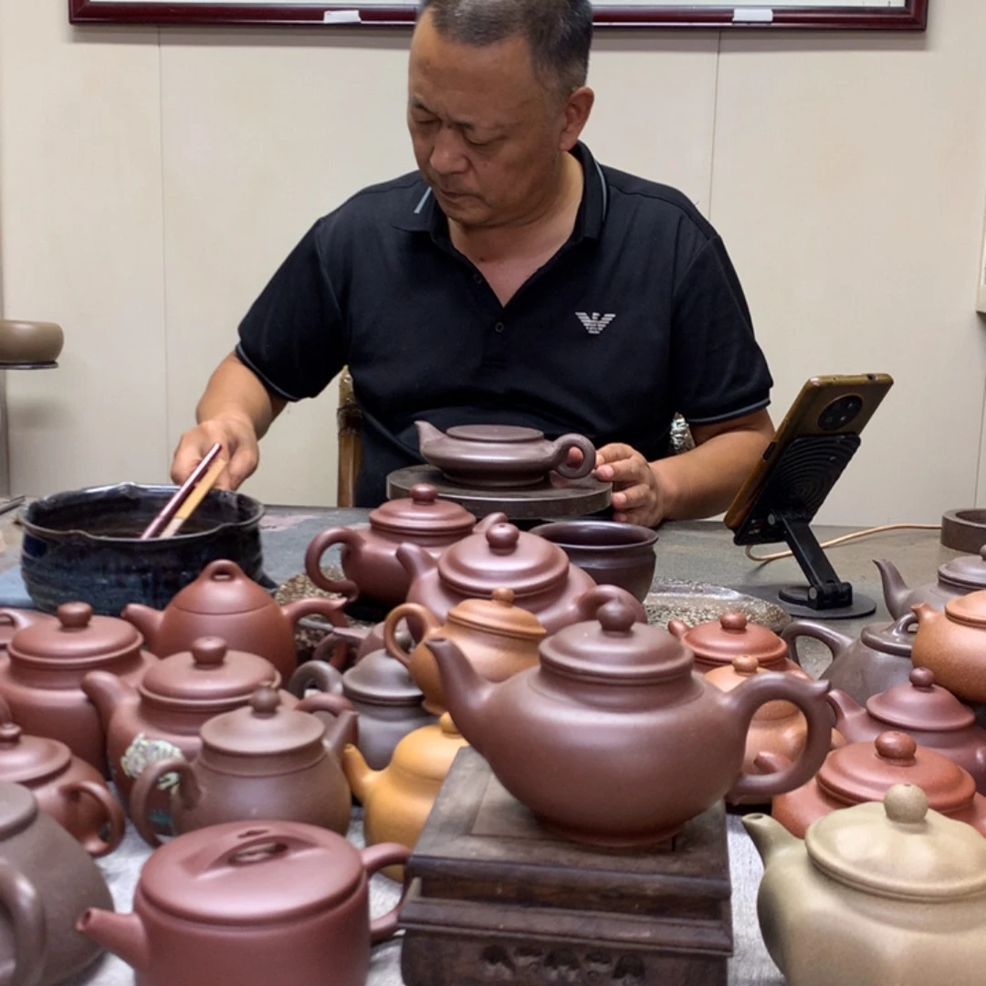 紫泥茶壶笑樱230 C半手工制作