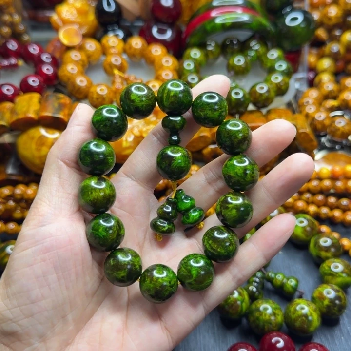 松木琥珀木文玩手串