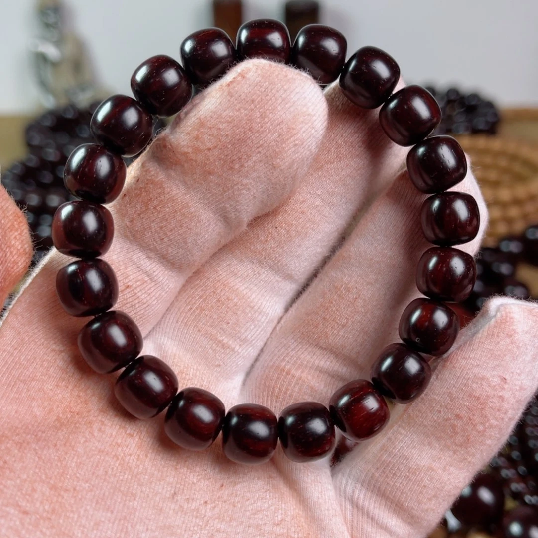 手串/手链小叶紫檀9.5/10老型高油润黑飘红拆房老料