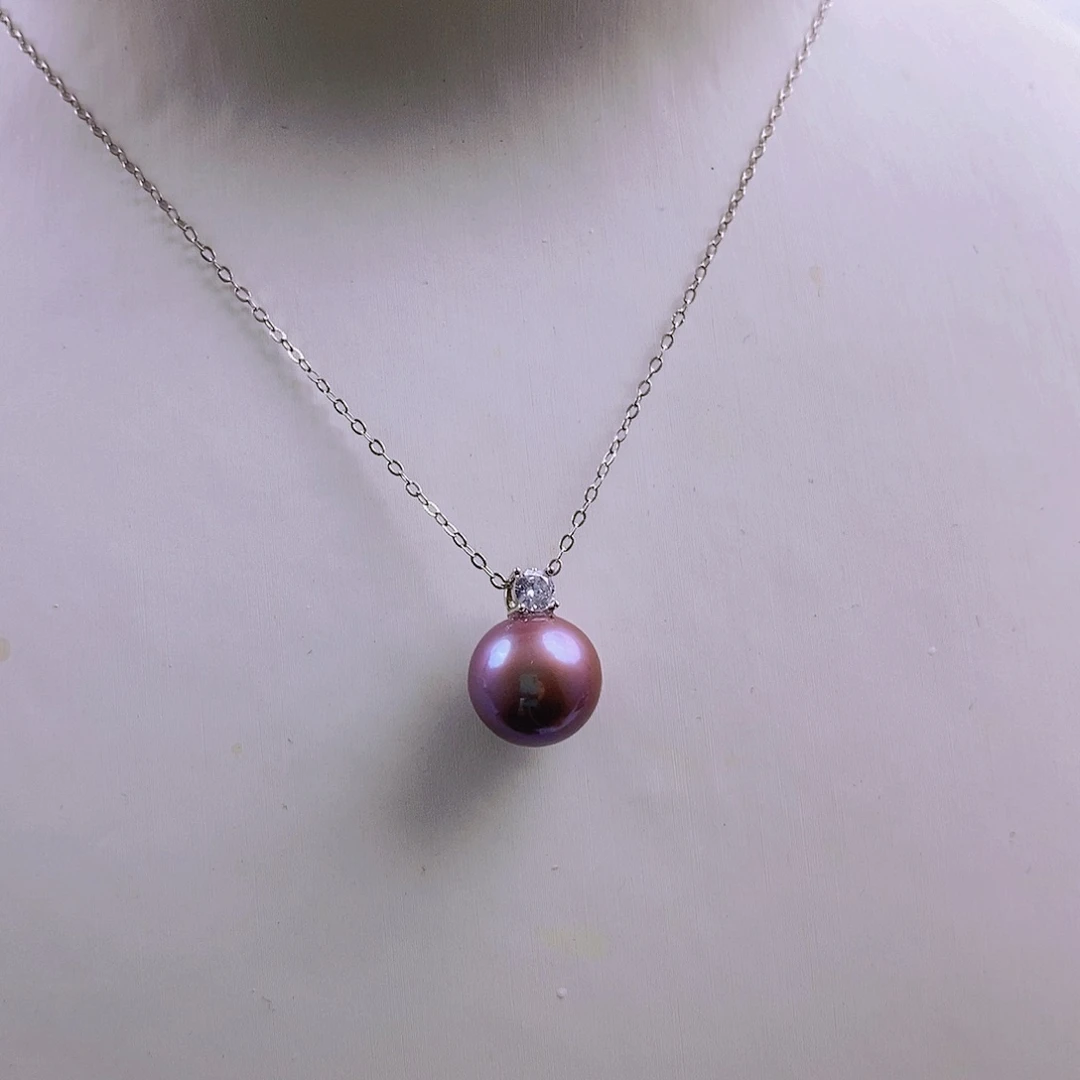 颈饰银S925镶嵌淡水珍珠
