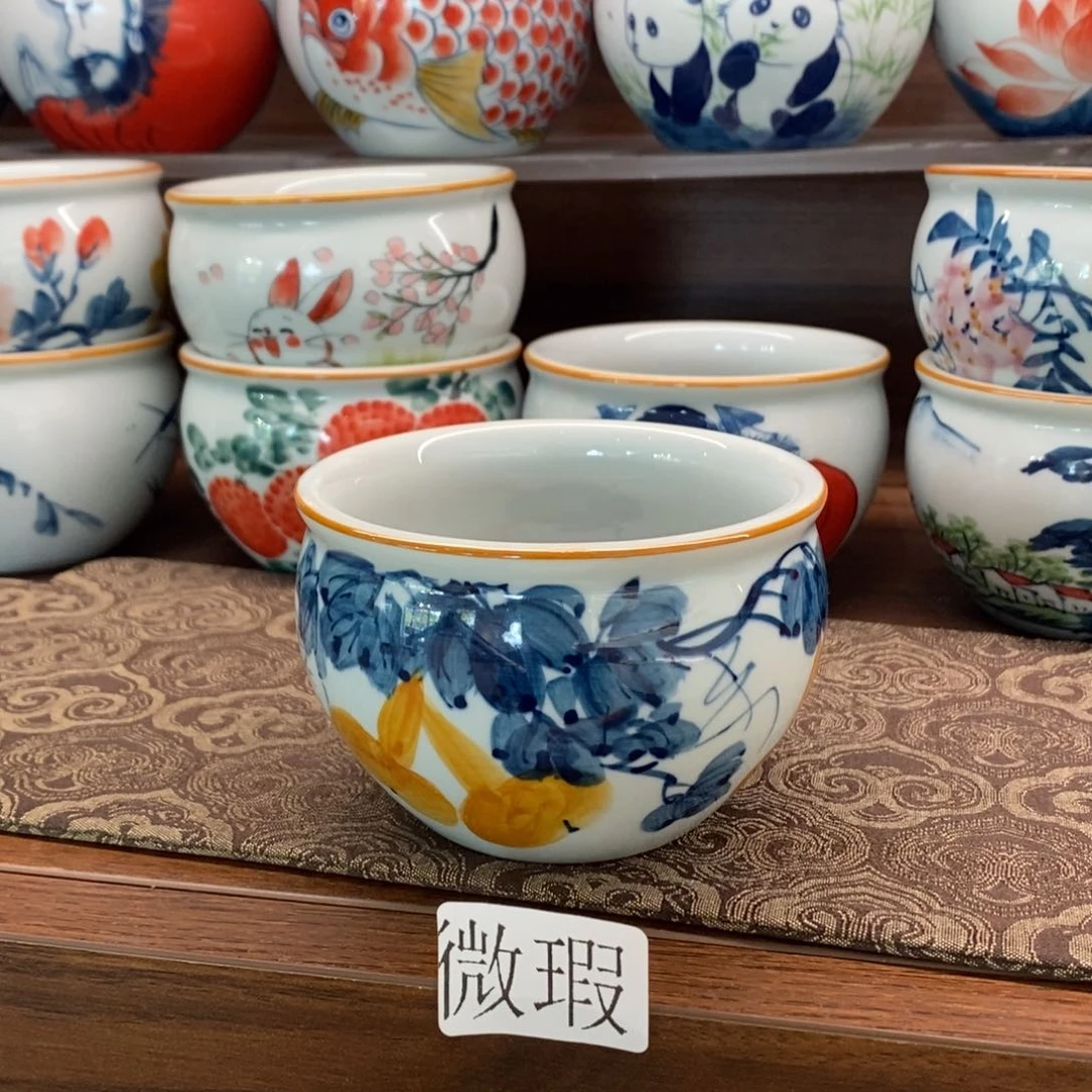 釉下彩纯手绘微瑕手工绘制