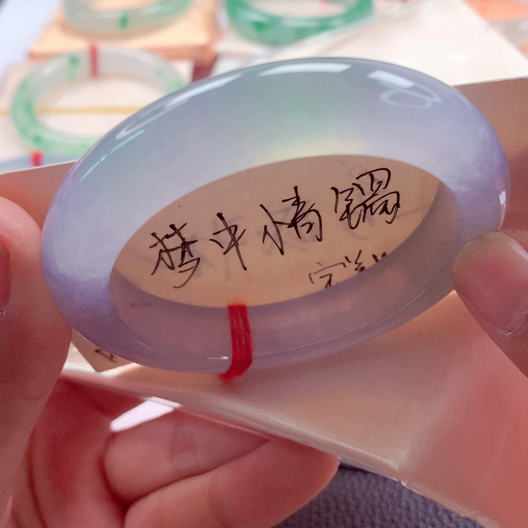 翡翠未镶嵌手镯师妹53.2高冰起光幻彩仙女镯（19号）