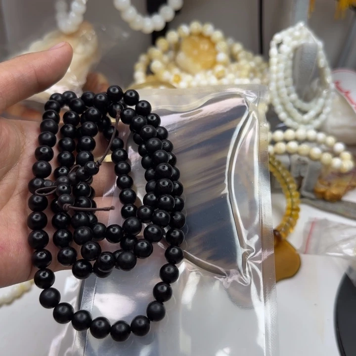 东非黑黄檀（紫光檀）手串/手链和****牛角刮痧板19号