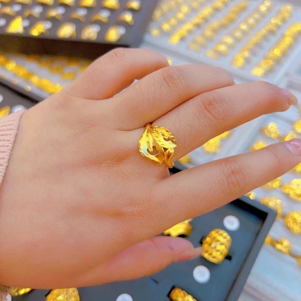 铜合金戒指 121时尚新款休闲简约百搭环环相扣可调节戒指久不掉色