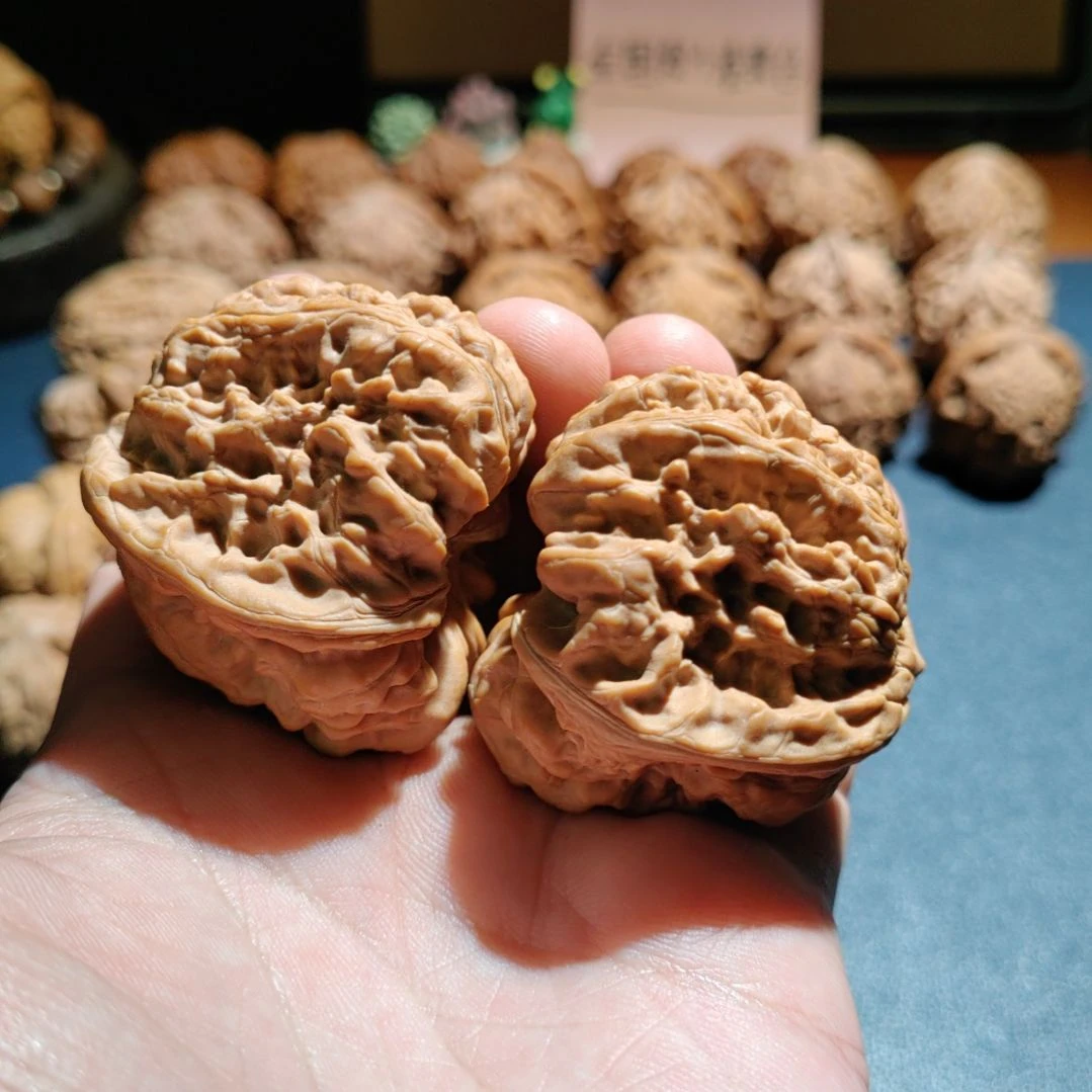 文玩核桃把件44+平谷凹底微瑕