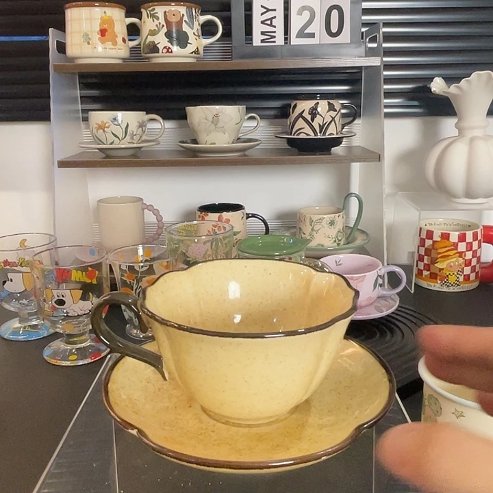陶瓷复古窑变咖啡杯碟