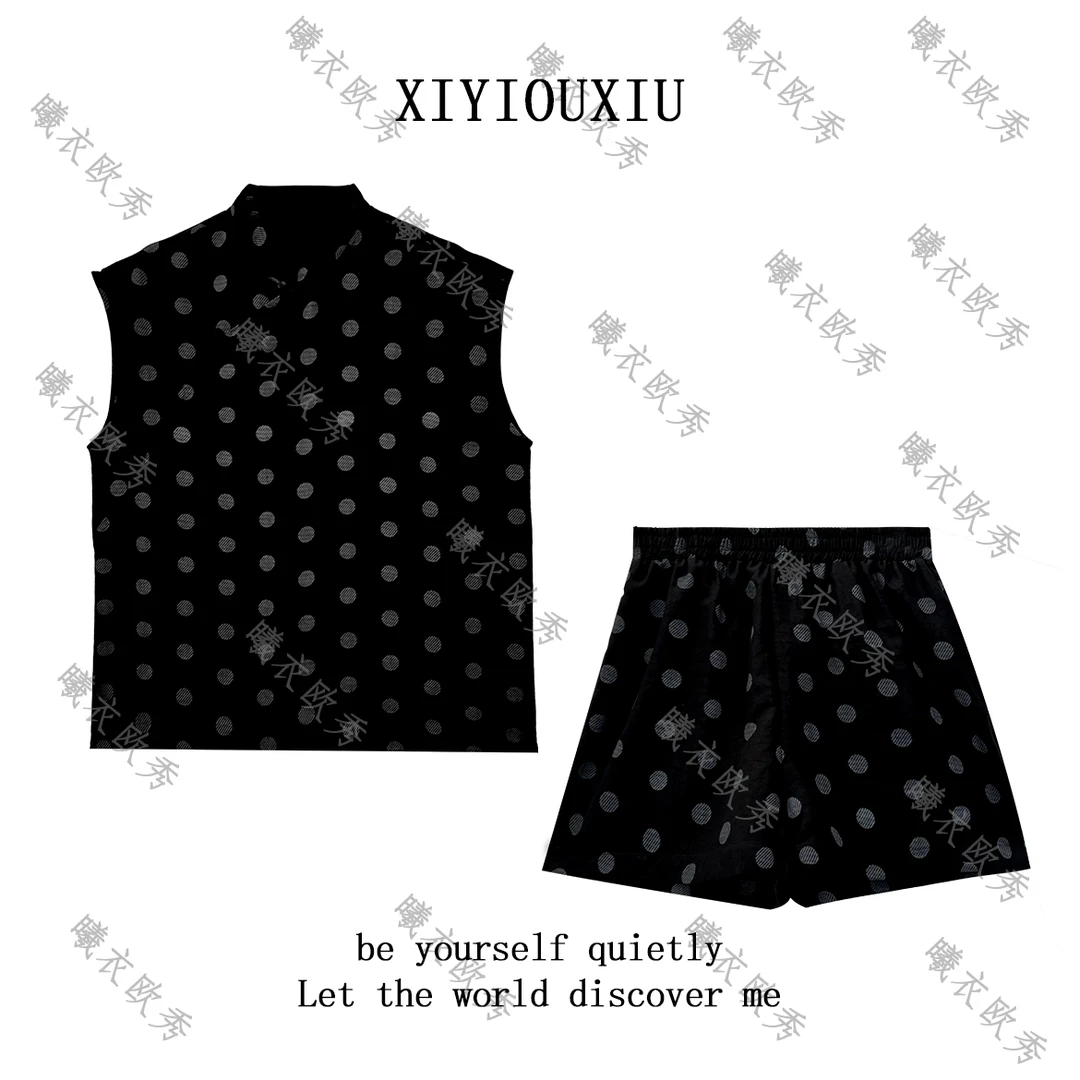 辰曦同款【波点控】高定款新中式桑蚕丝香云纱工艺波点两件套