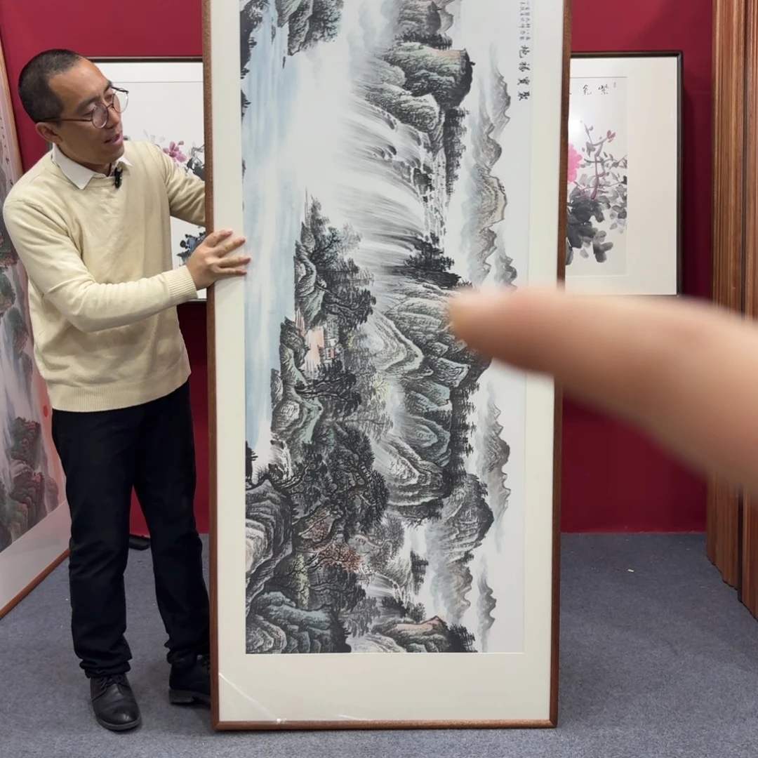 国画带框绘画210/80尺寸聚宝福地