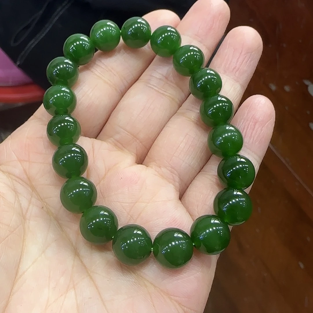 和田玉手串未镶嵌蜡****?