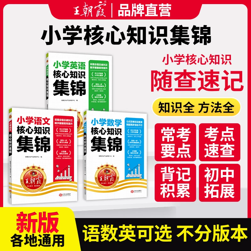 王朝霞核心知识集锦新版小学语文数学英语知识点总结归纳各地通用