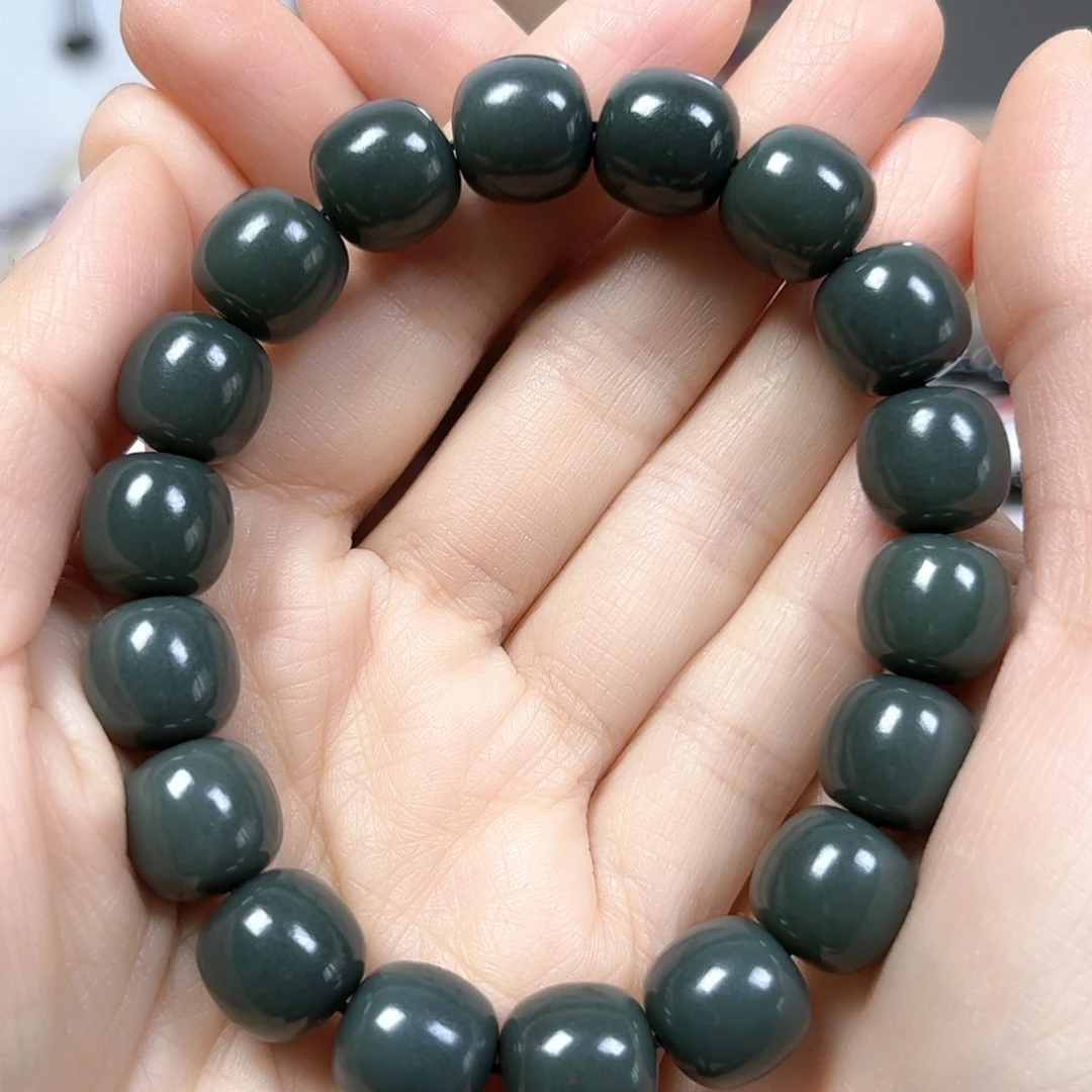 和田玉未镶嵌手串卡12老形珠