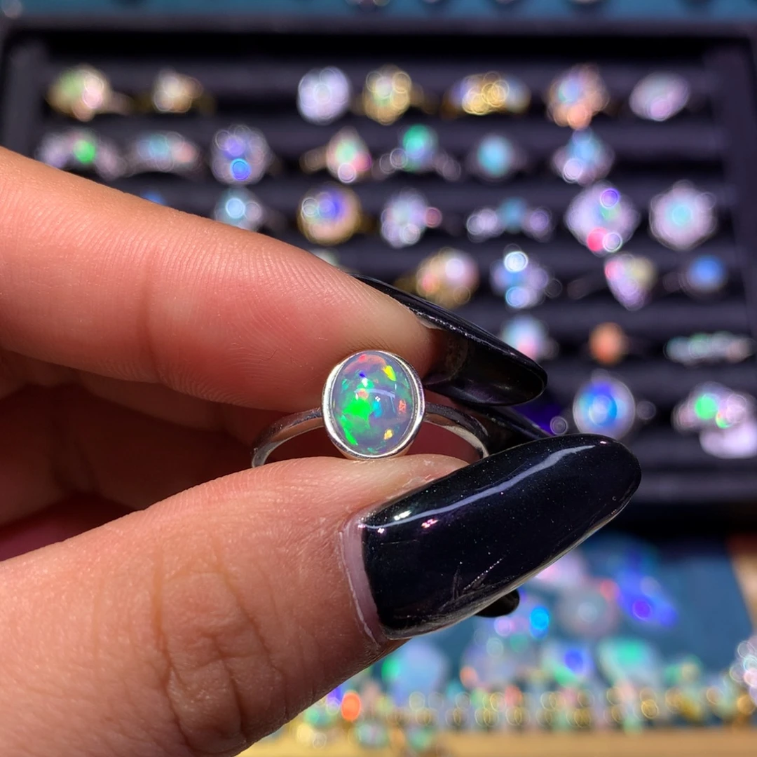 欧泊银S925镶嵌戒指款