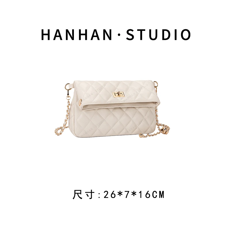 【尚恩CC】QYX-9905-米白色 轻奢时尚复古气质百搭单肩腋下女包
