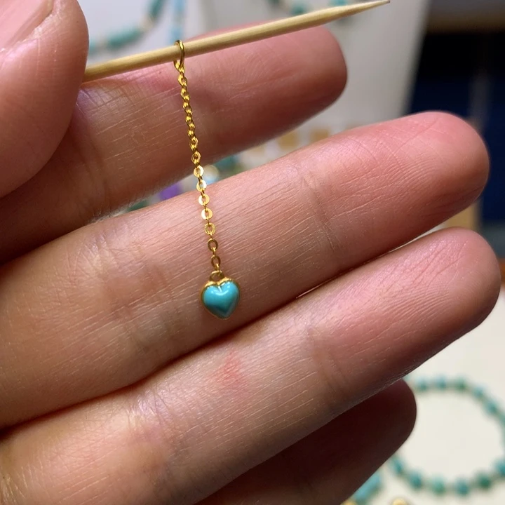 绿松石18K金镶嵌滴流