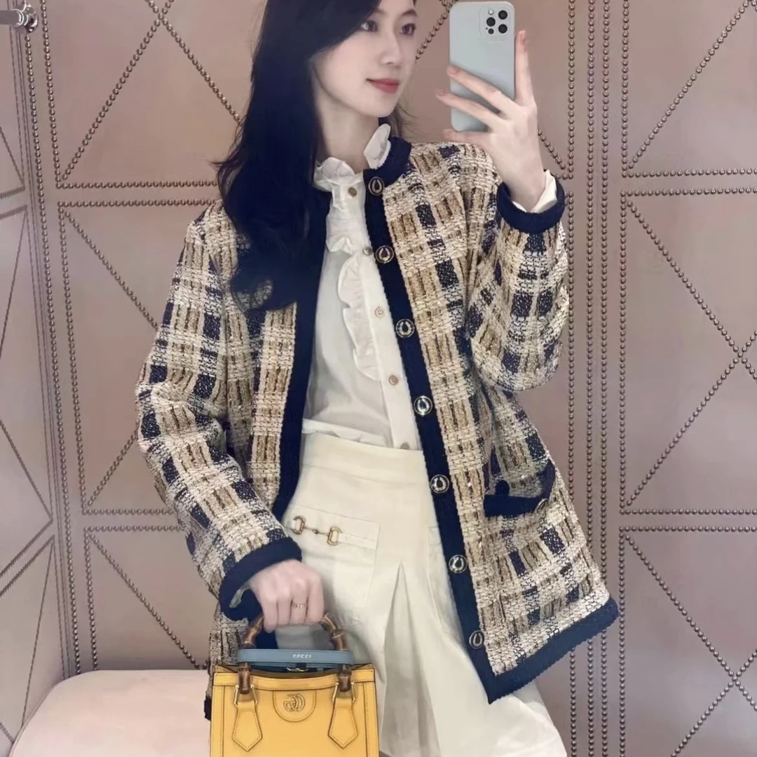 未使用 GUCCI/古驰 格纹小香风外套