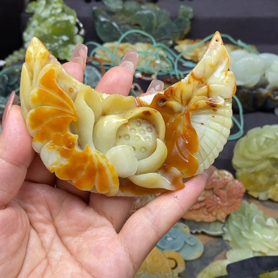 最***圆蛇纹石玉未镶嵌吊坠(赠链)