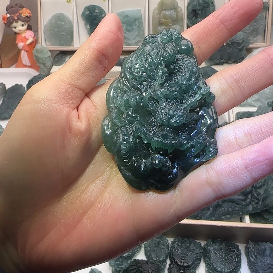 定制翡翠未镶嵌大威天龙翡翠定制