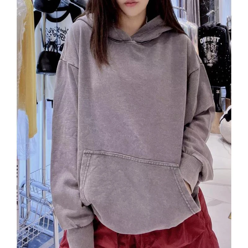 大版【3005蓝格子色卫衣大马】2024秋冬新款外搭慵懒风