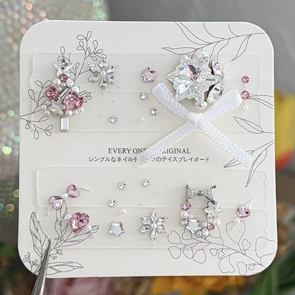 “粉嫩圣诞”美甲施华洛材料包 蛋白小雪花绝版 雪花14mm