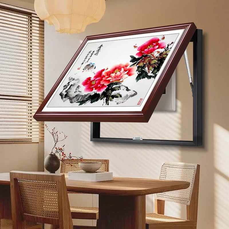 新中式春意图电表箱装饰画2025新款免打孔电闸箱配电箱遮挡挂画