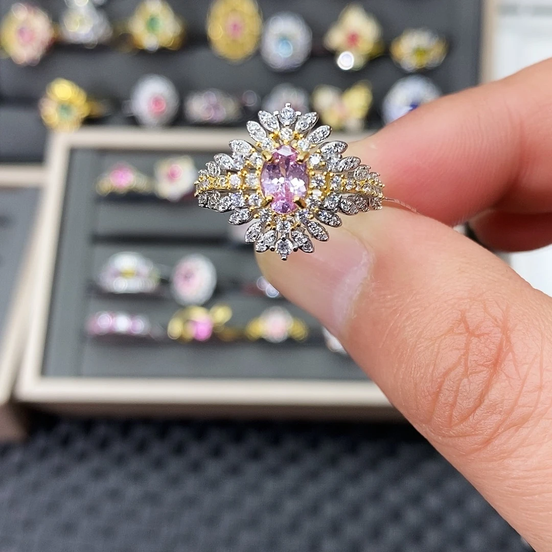 戒指银S925镶嵌尖晶石