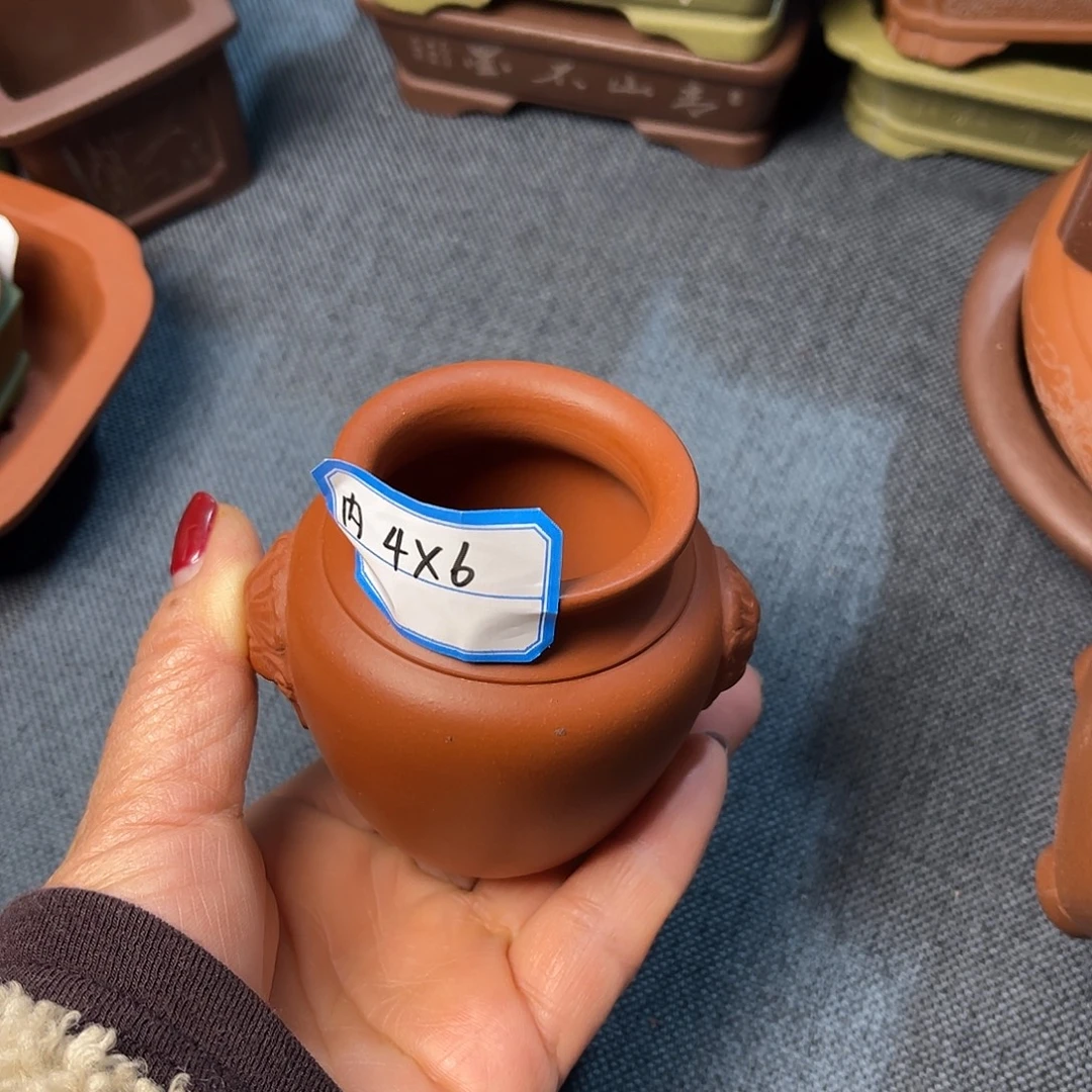 精选紫砂花瓶小圆盆