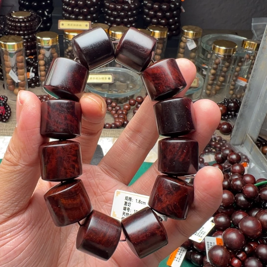 檀香紫檀（小叶紫檀）手串/手链1.8直切泥料桶珠