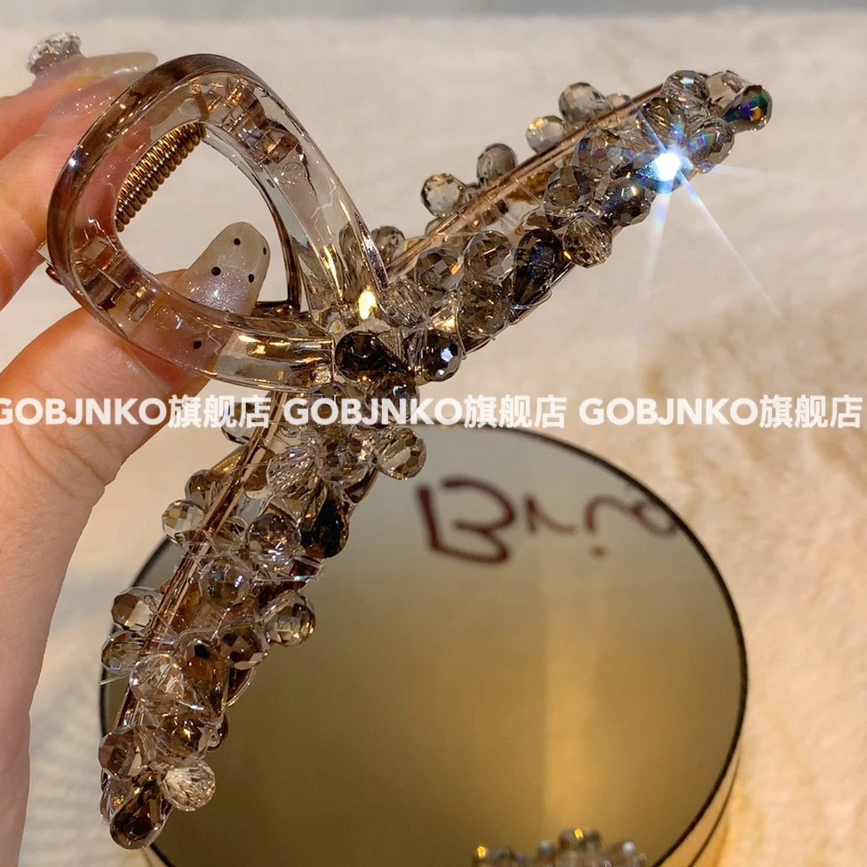 GOBJNKO少女风法式抓夹日韩女千金风发夹轻奢重工欧若智性风大抓