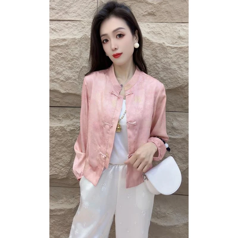 【新中式】2025夏季新款时尚休闲中国风九分袖小香风上衣女外套