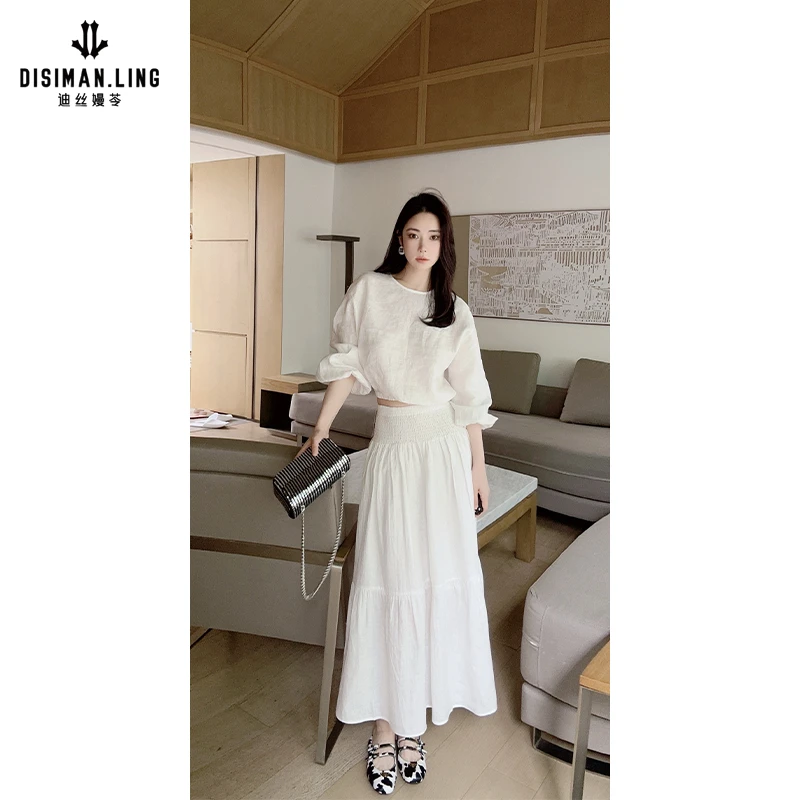 迪丝嫚苓双色二件式套装气质时尚休闲百搭夏季小众设计感原创设计