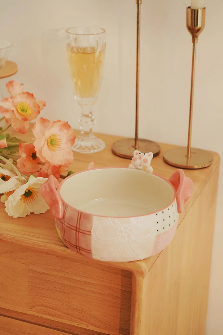 【POP兔】可爱卡通6寸双耳碗陶瓷面碗家用宿舍泡面碗创意饭碗