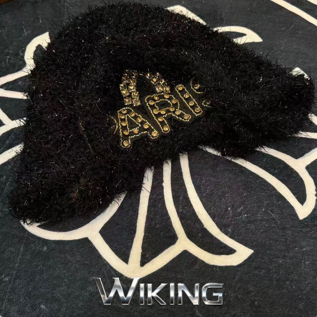 王大嘴原创 ”金钻闪黑“奢华手工针织闪黑金钻半香包头帽M671