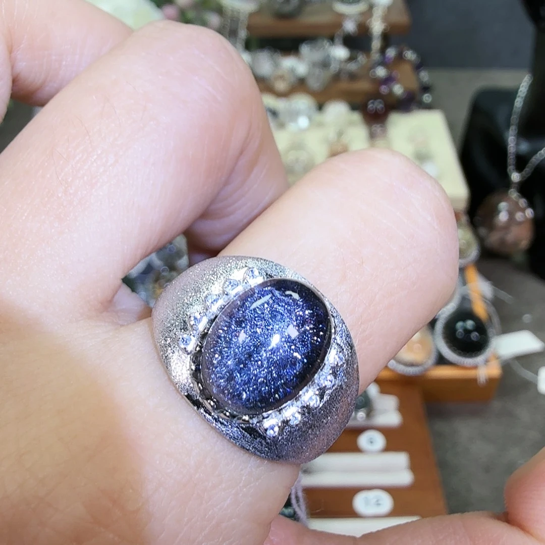 戒指水晶银S925镶嵌