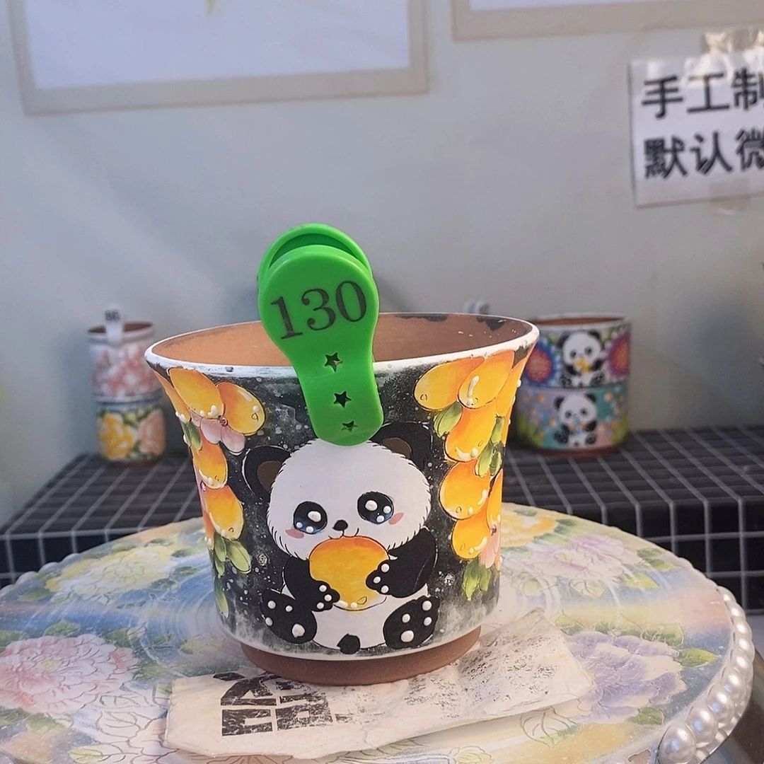 红泥花盆手绘红陶花盆