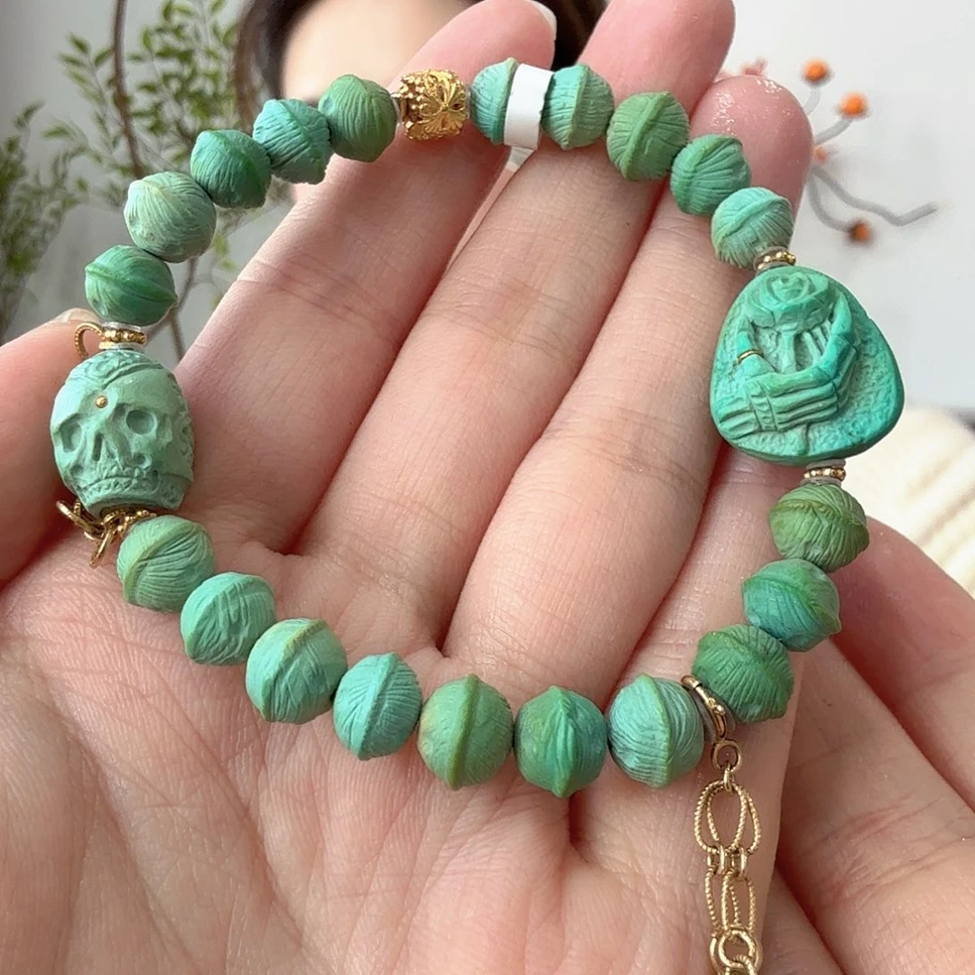 绿松石18K金镶嵌珠宝奇石