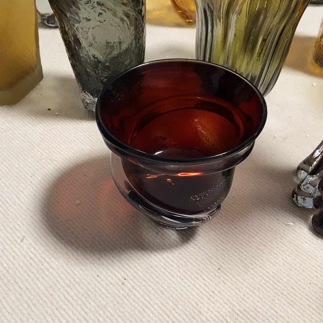 暗红银铂琉璃花瓶15
