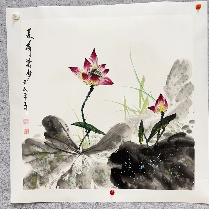 国画花鸟等图案和四尺斗