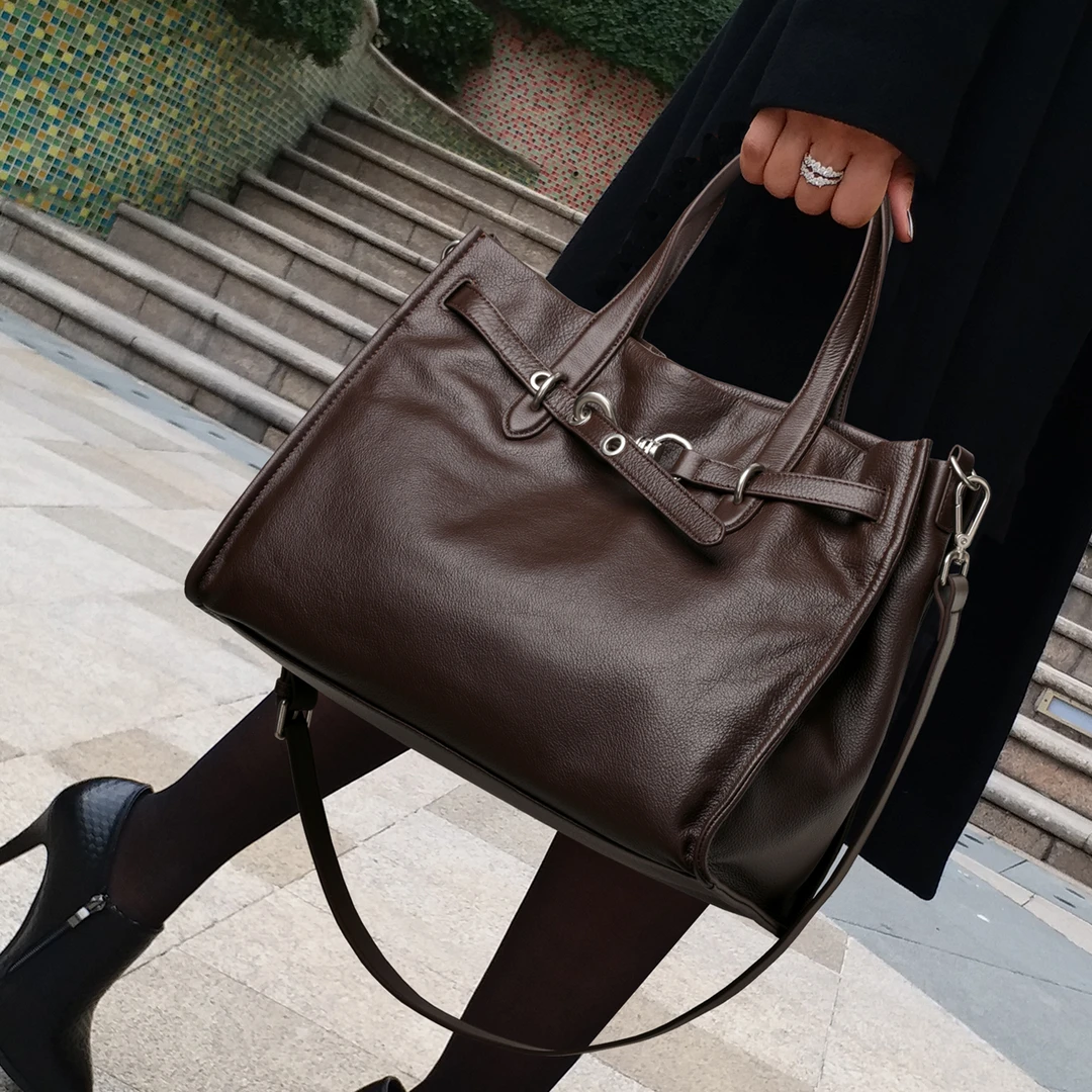 CCAMO轻奢女包真皮大容量包包高级感百搭女士大包时尚手提单肩包