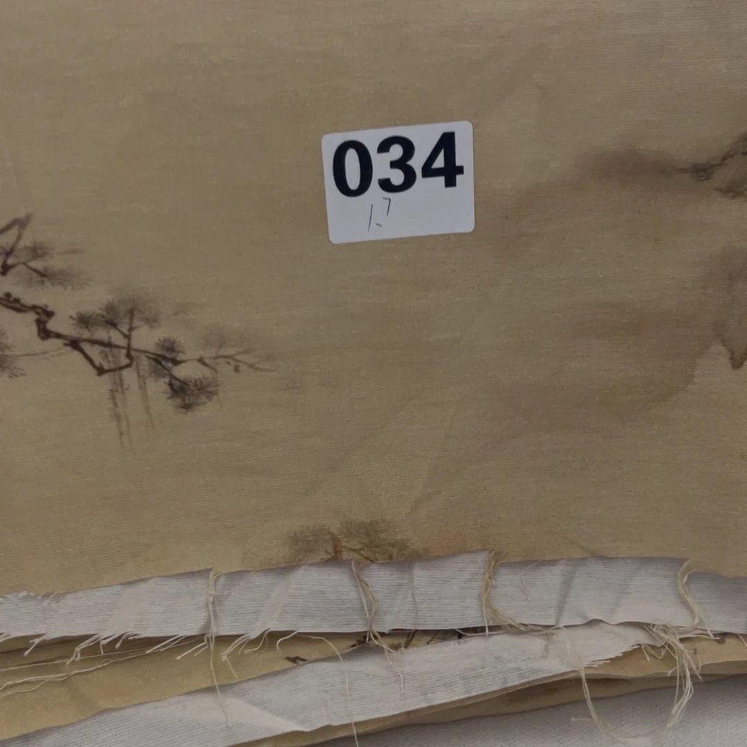 天丝（莱赛尔纤维）麻034 秋梨黄印花天丝麻1.7米