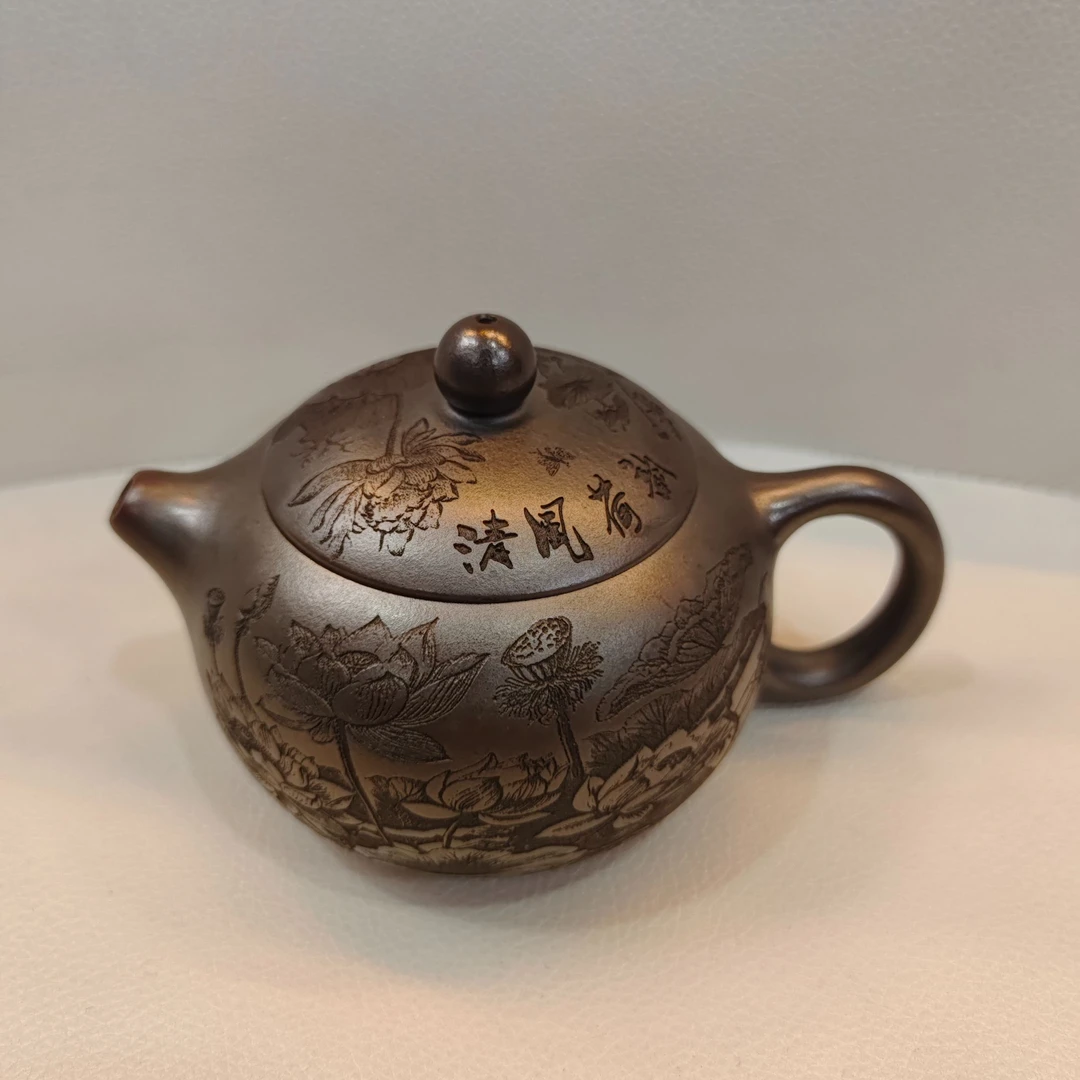 古红泥清风荷韵西施【聪】紫砂壶
