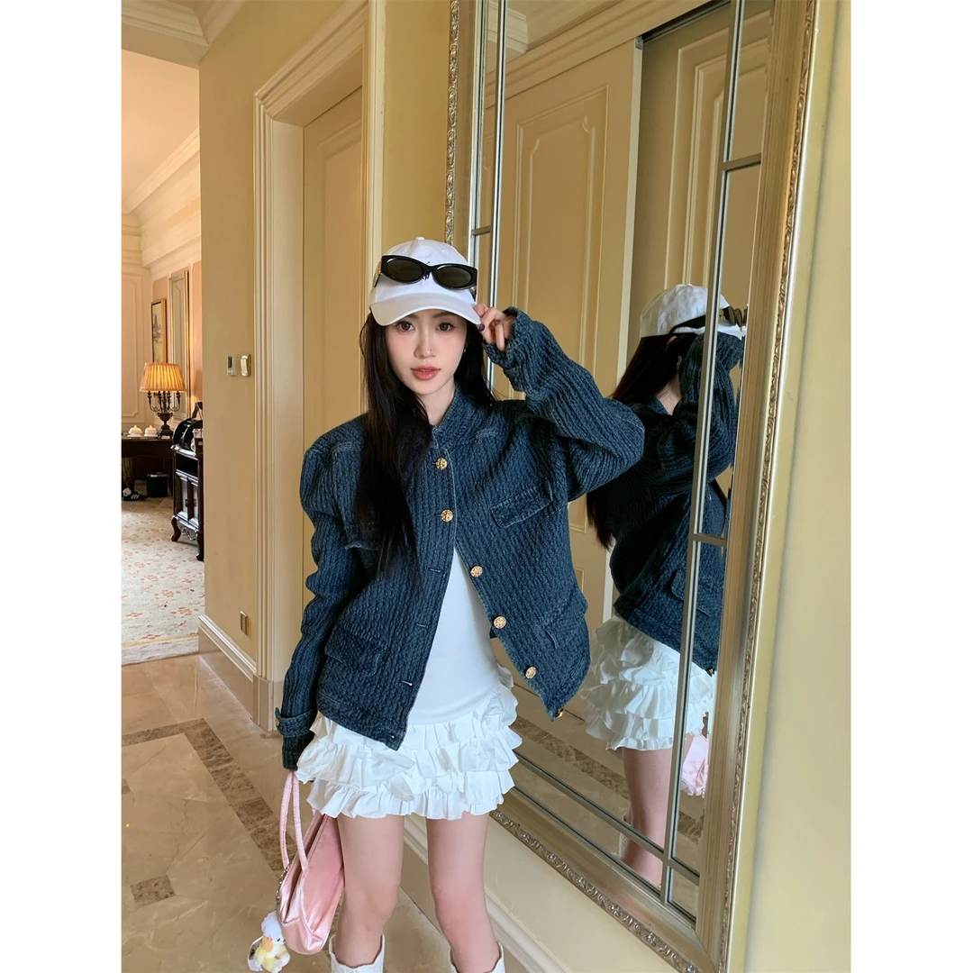 牛仔外套秋季宽松立领新款时尚洋气短款秋冬女装上衣百搭短外套