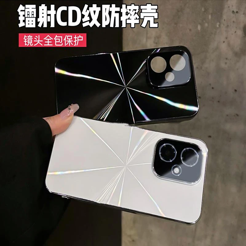 CD纹镭射电镀适用荣耀400/400Pro防滑条镜头全包手机壳防摔简约